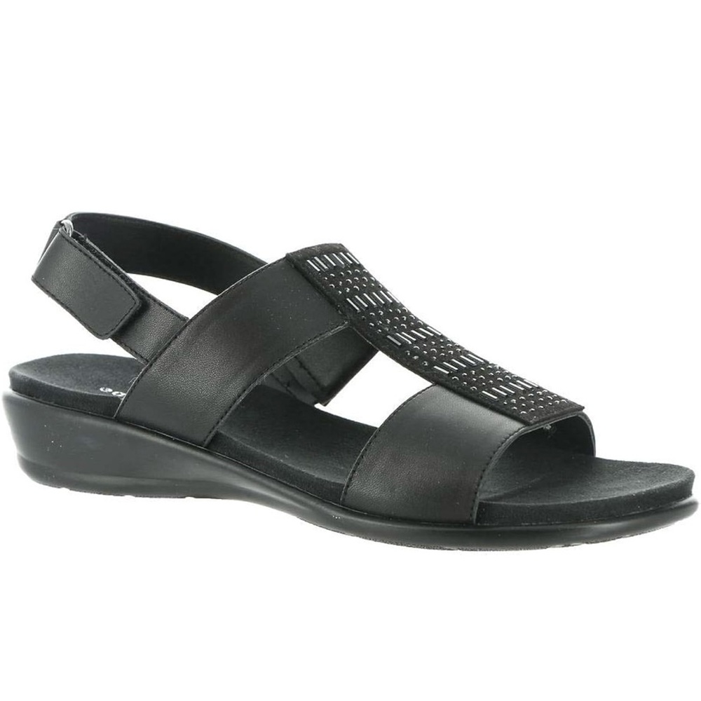 Easy Spirit Women’s Hazel Wedge Sandal BLACK 6W